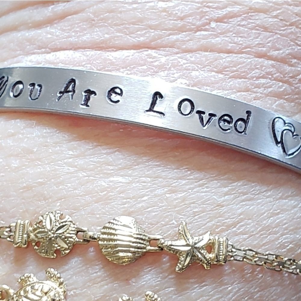 You are loved, Aluminum cuff br…